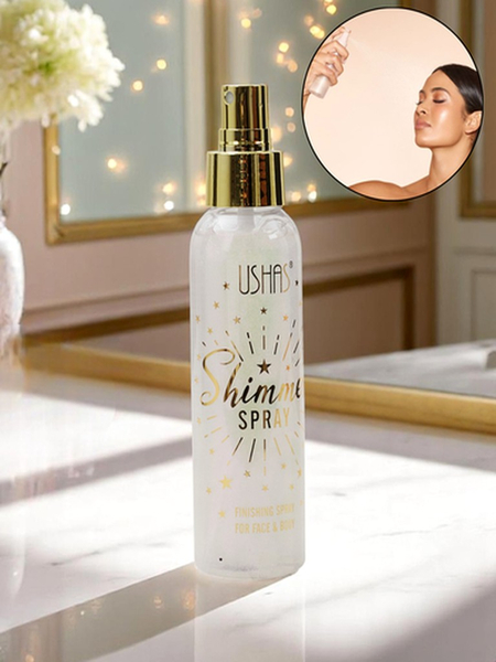 USHAS Летен Спрей - Течен Хайлайтър за Лице и Тяло Перлен