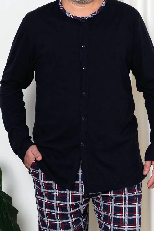 Royalfashion Мъжки памучни пижами на карета ВИП РАЗМЕР