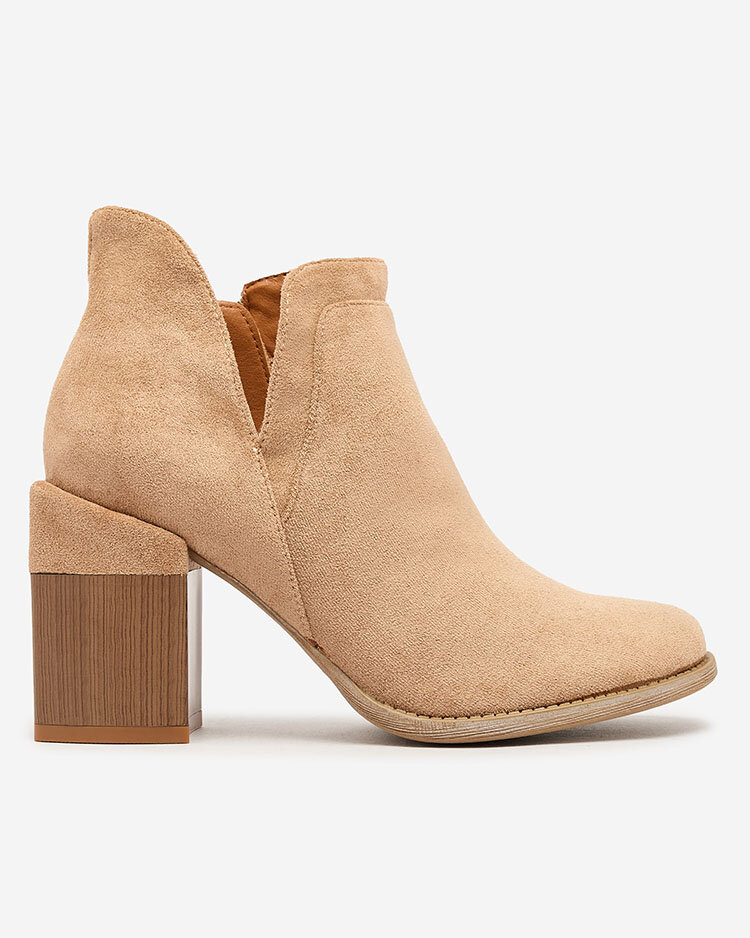 Royalfashion Светлокафяви дамски ботуши Ricteas stiletto