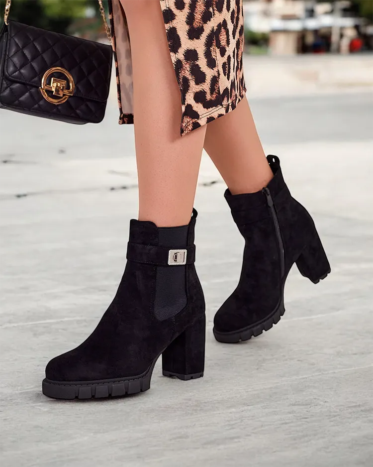 Дамски блок ток глезенки ботуши на Royalfashion Effo