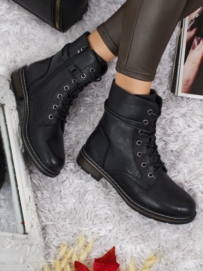 Дамски боти Ravonna от еко кожа с връзки