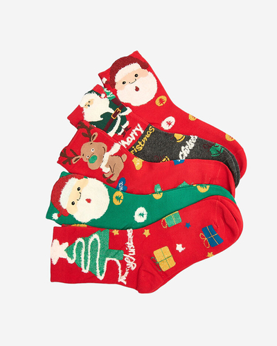 Kolorowe damskie skarpetki ze świątecznym wzorem - Bielizna