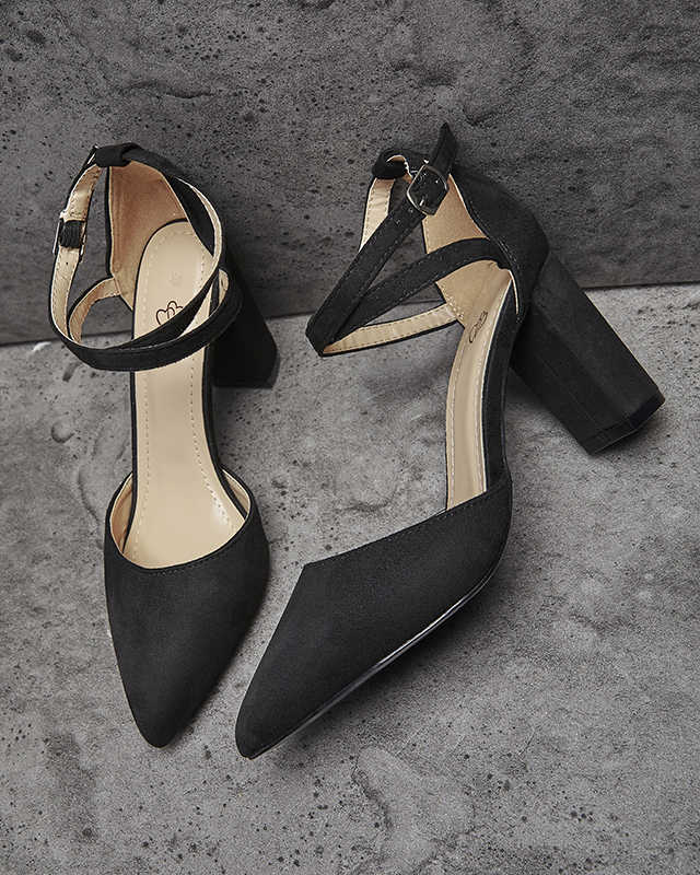 Черни дамски обувки на ток Amagy- Footwear