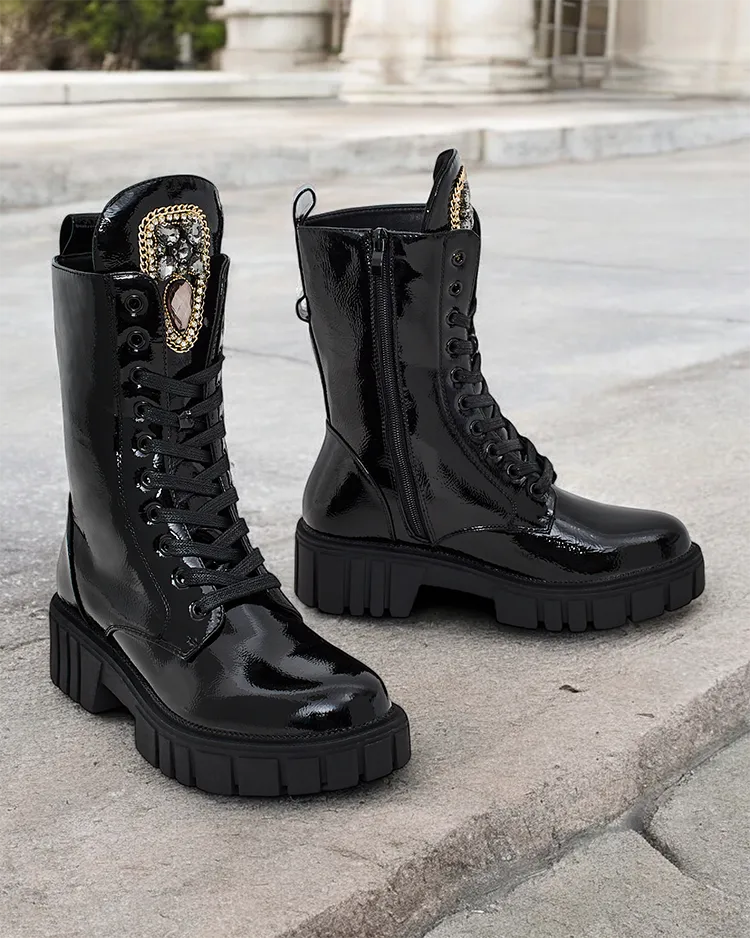 Royalfashion Дамски ботуши Operre с дантела