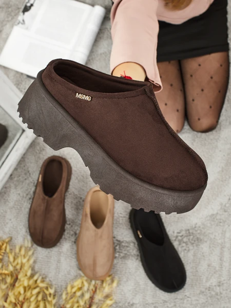 Къси дамски боти а'ла сноубутс с пухкава подплата Calindra