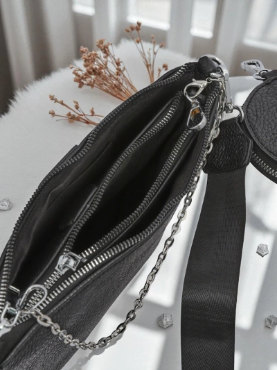 Дамска многофункционална чанта Scylla в черен цвят от екологична кожа