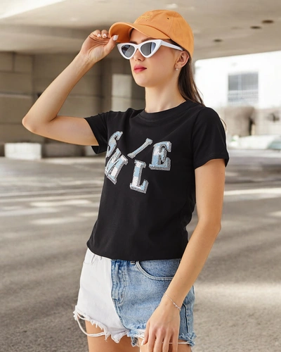 Royalfashion дамска памучна блуза с надпис