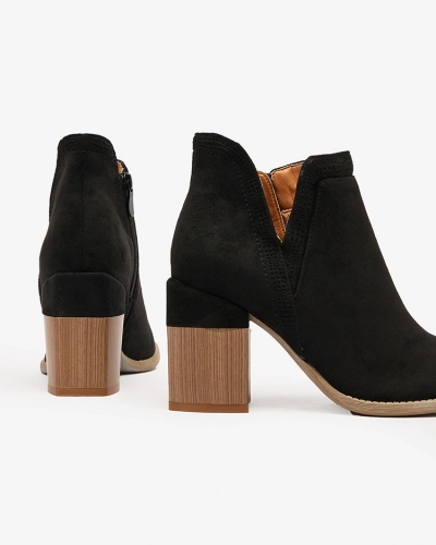 Royalfashion Black Lemere ботуши с квадратен ток