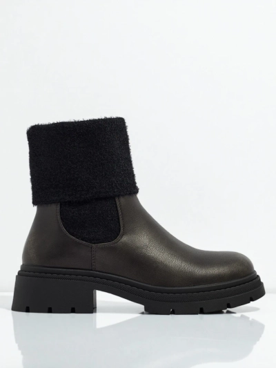 Дамски еко кожени боти с пух Kesy