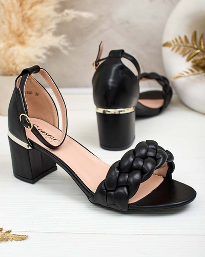 Черни дамски сандали с коланче Marines - Обувки