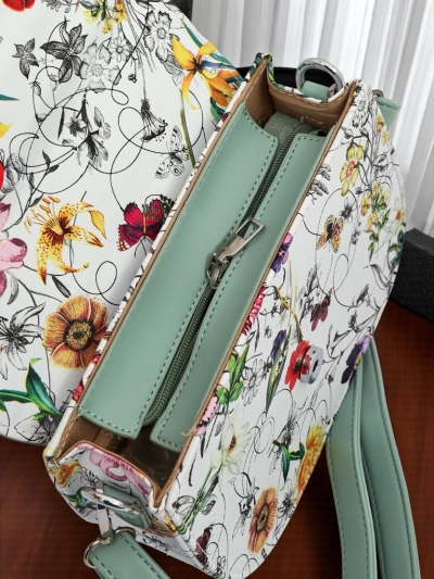 Royalfashion Малка дамска чанта от еко кожа с цветя Ori Elle