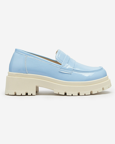 Royalfashion Сини лакирани мокасини за жени Noppel