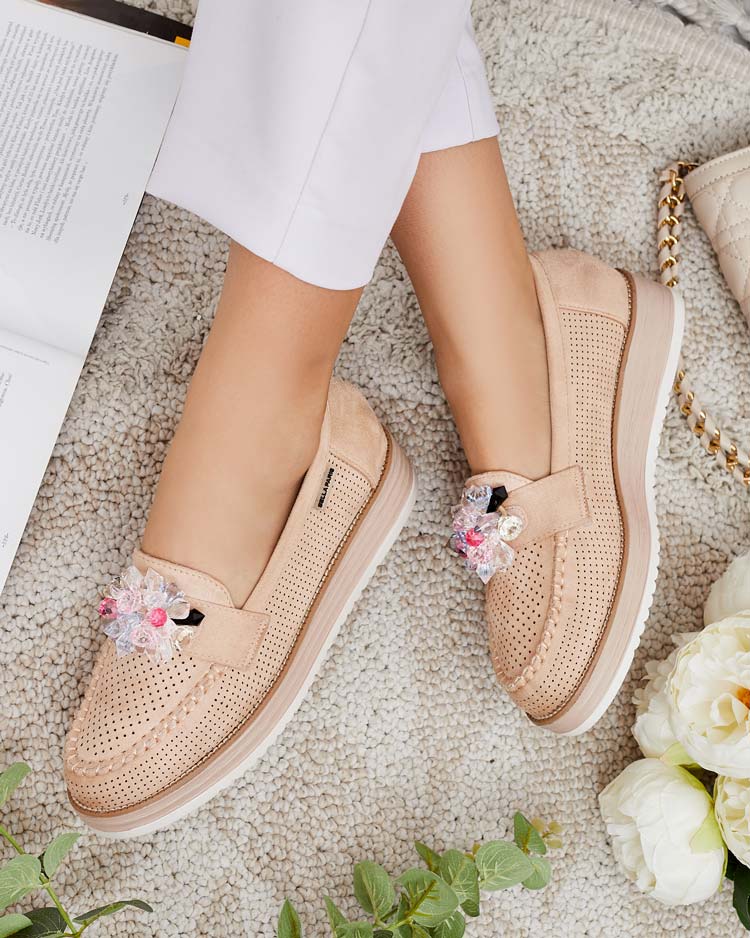 Royalfashion Мокасини с цветни камъни Restea