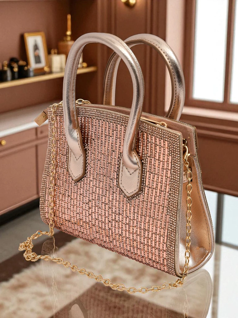 Royalfashion Дамска чанта тип клъч с цирконии Seren Voux