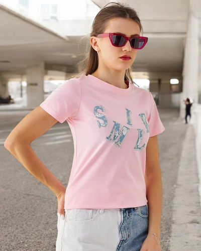 Роялфешън Памучна блуза за жени с надпис