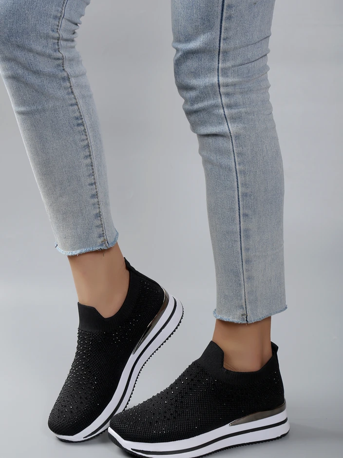 Royalfashion Дамски спортни обувки тип слънчоглед с камъчета Ceromie