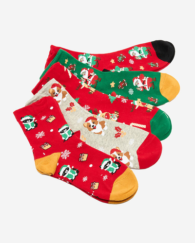 Royalfashion Коледни чорапи за жени с шарка 5 броя