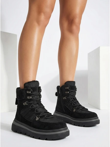 Дамски боти Aurora Черни кожени елегантни за есента