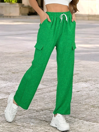 Royalfashion Дамски широки панталони с джобове