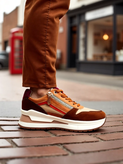 Royalfashion Дамски спортни обувки с скрит ток Bessase