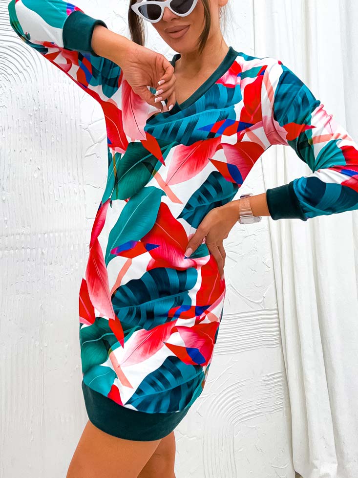 Royalfashion Дамска мини рокля с оригинален десен