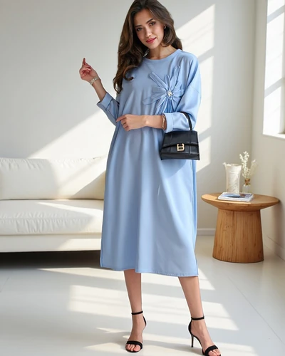 Royalfashion дамска миди рокля, с голям размер от плат с цвете