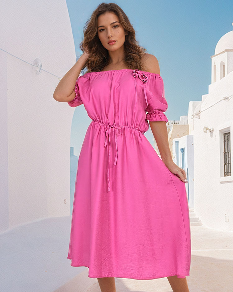 Royalfashion Дамска миди рокля a'la hiszpanka