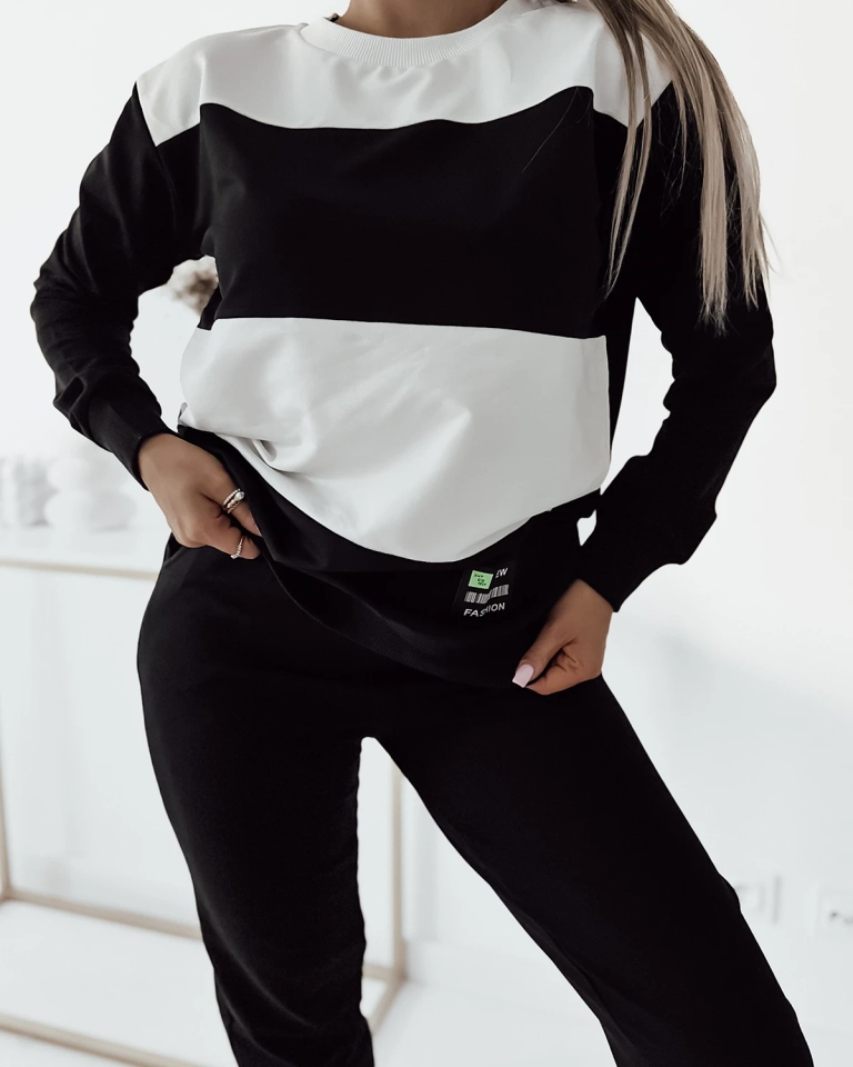 Royalfashion Черен дамски раиран потник