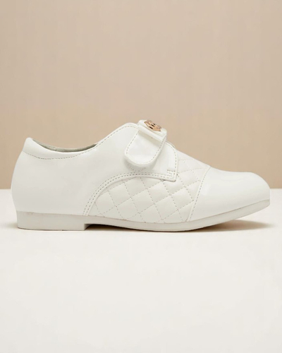 Бели ватирани полуобувки от екокожа за момичета Mawert- Footwear