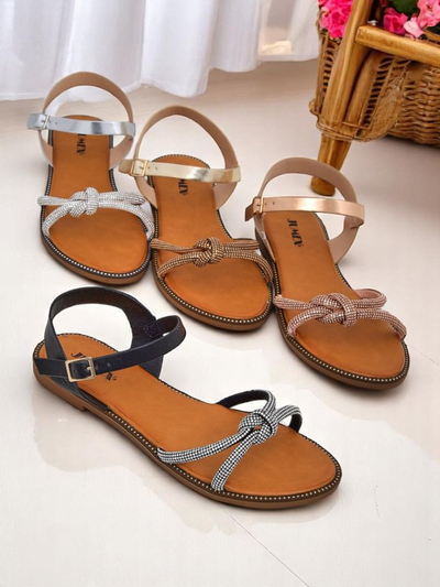 Royalfashion Дамски сандали с декоративни цирконии Bella Shine