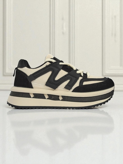 Дамски сникърси на платформа Selene Nero от екологична кожа, черни