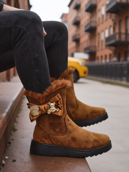 Royalfashion Женски снежни ботуши с панделка Kiebbi