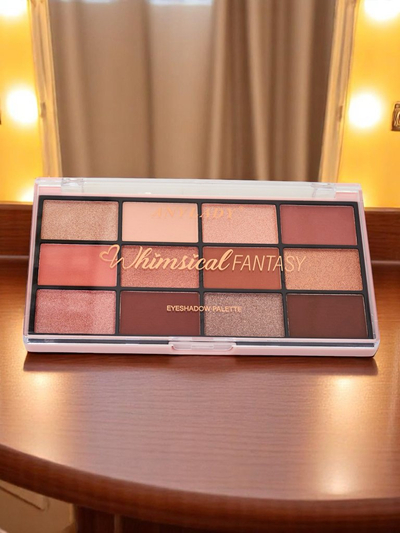 ANYLADY Палитра от 12 сенки за очи с брокатени и матови завършеци Шампанско Руби Гламур