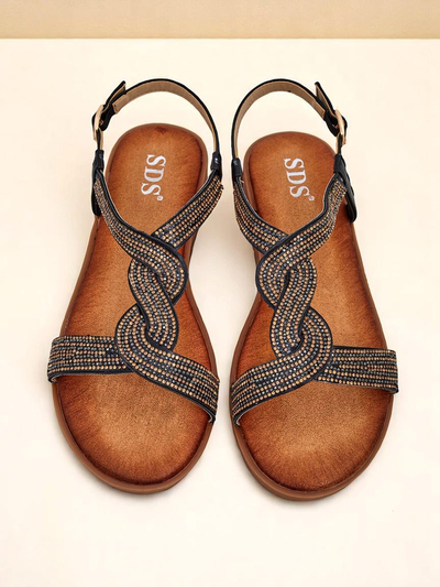 Royalfashion Дамски сандали с декоративни каишки Aria Shine