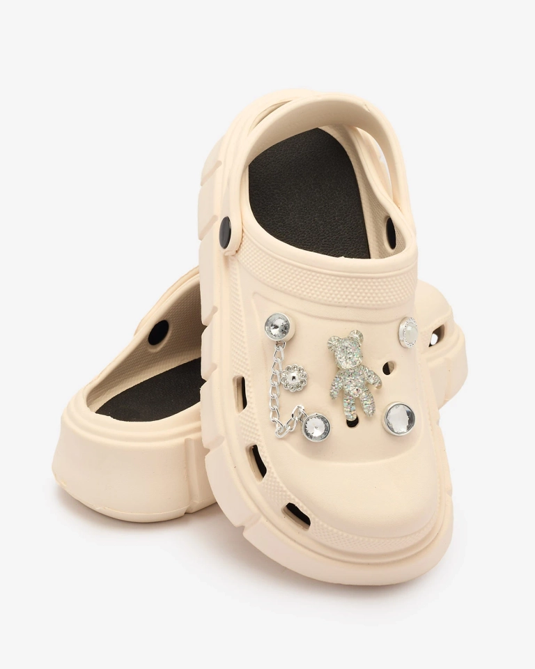 Royalfashion Кремави дамски гумени джапанки Kooranza