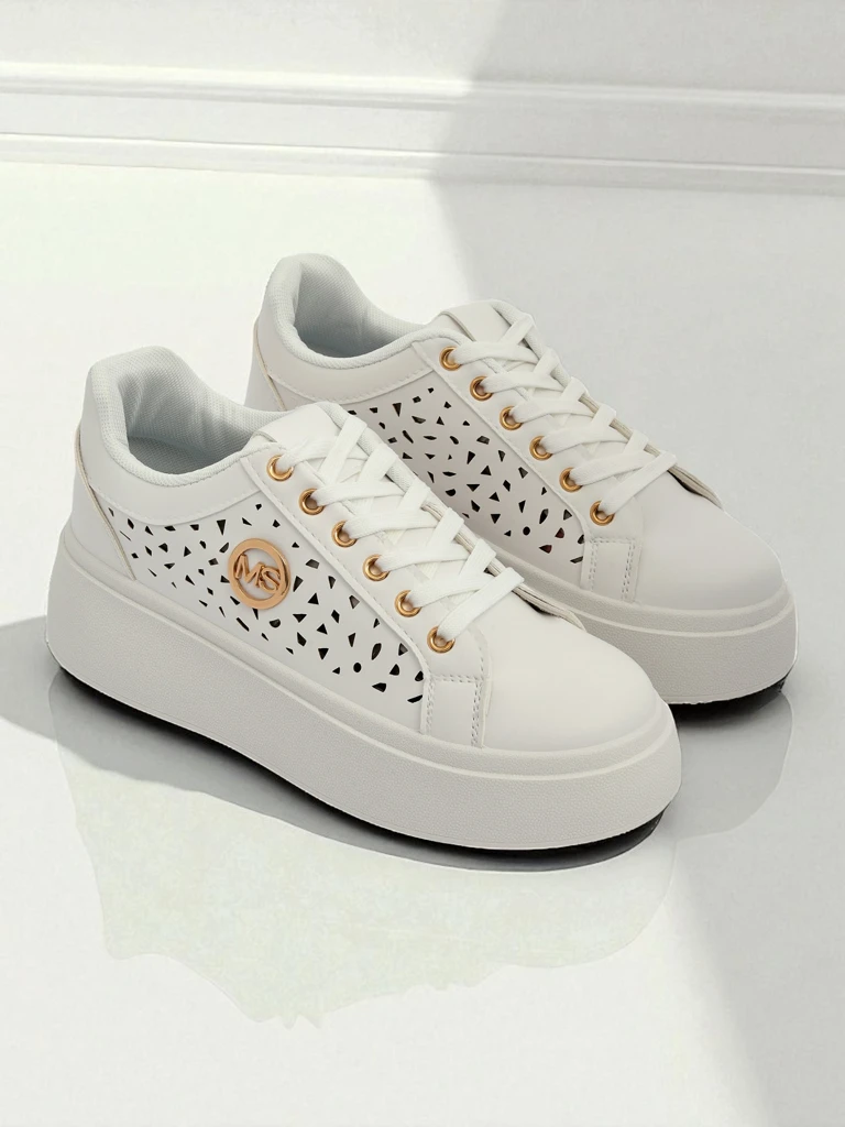 Aurelia Bianca – Бели Сникърси Платформа Royalfashion Ecru