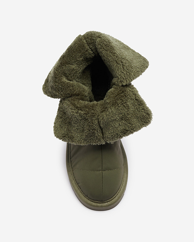 Тъмнозелени дамски ботуши a'la ботуши за сняг Kalioli- Footwear