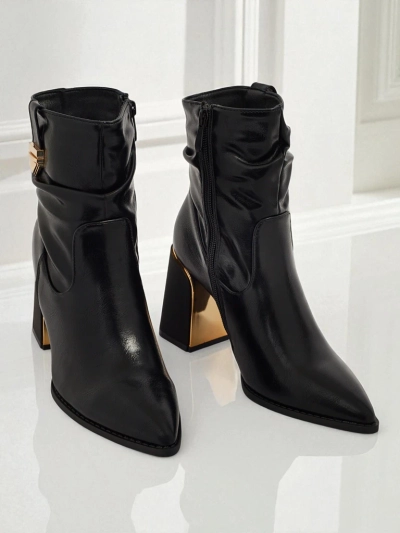 Дамски еко кожени боти на ток AshenPurl