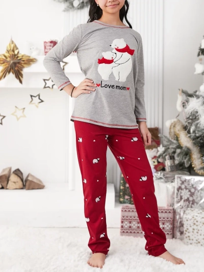 Royalfashion Коледни памучни детски пижами с полярни мечки