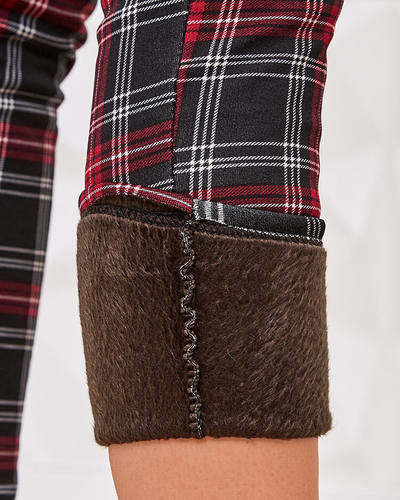 Royalfashion Затоплен кариран дамски панталон