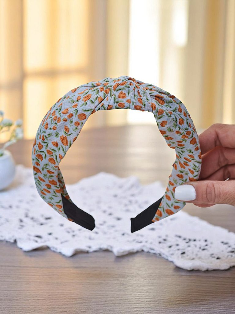 Royalfashion Лента за коса с панделка на флорален мотив Lilia