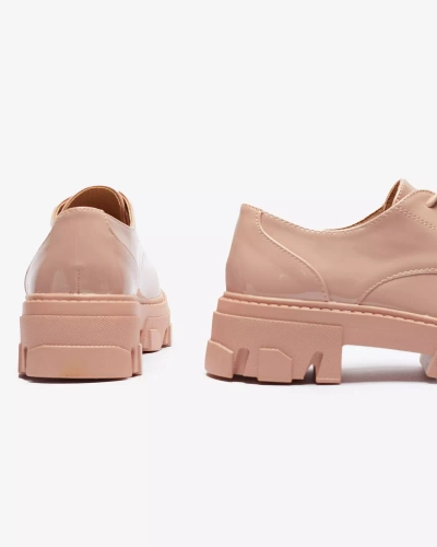 Розови лакирани дамски полуобувки Delgor- Footwear