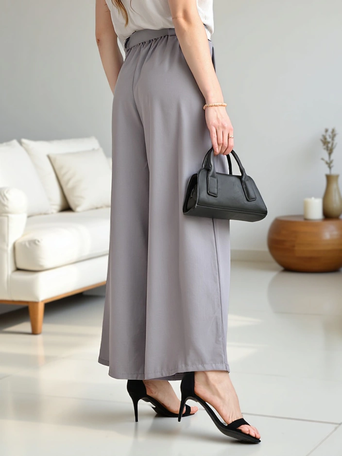 Royalfashion Широки дамски панталони с колан