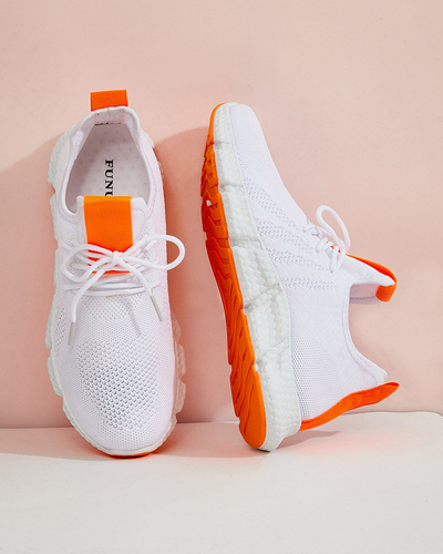 Biało- pomarańczowe sportowe buty damskie Baym - Obuwie