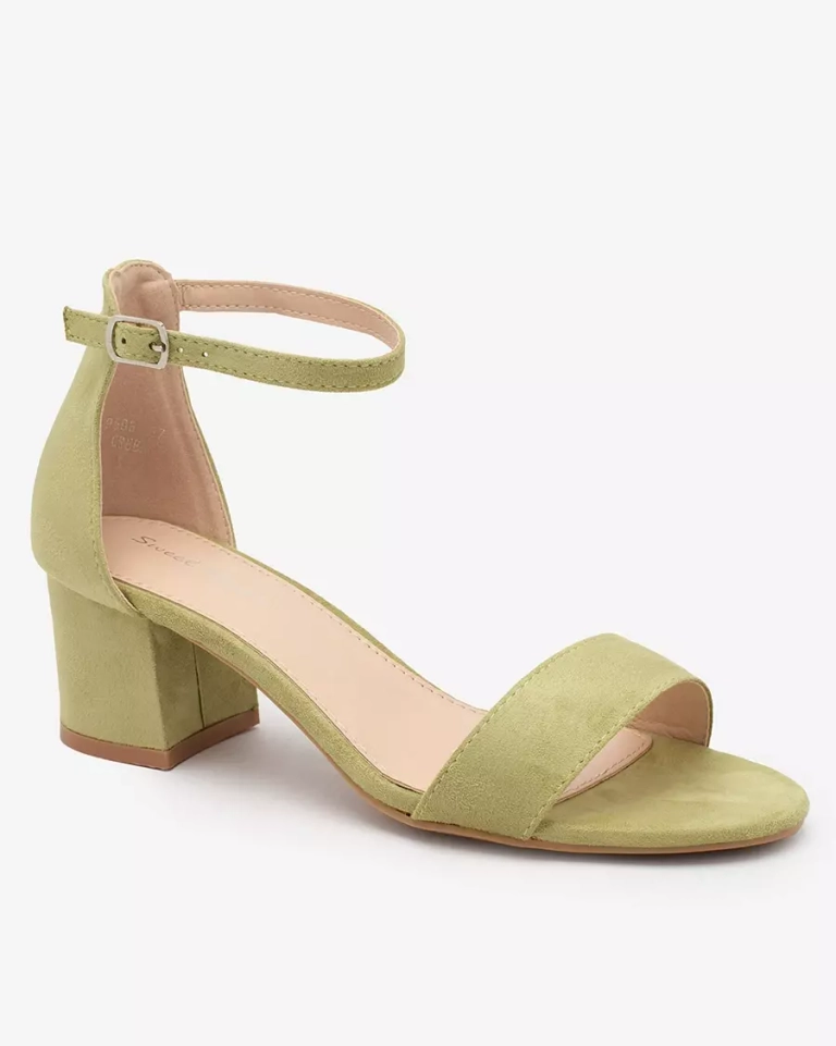 Royalfashion Зелени дамски сандали с нисък ток Mesteri