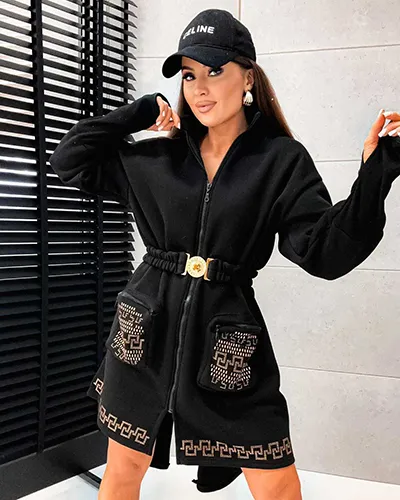 Дамска мини рокля тип блуза на Royalfashion