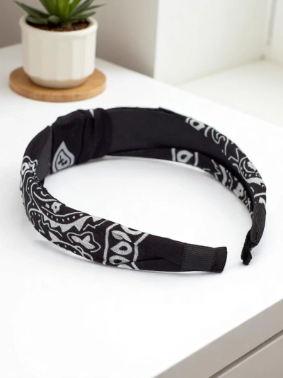 Royalfashion Широка лента за коса с шарки Lena