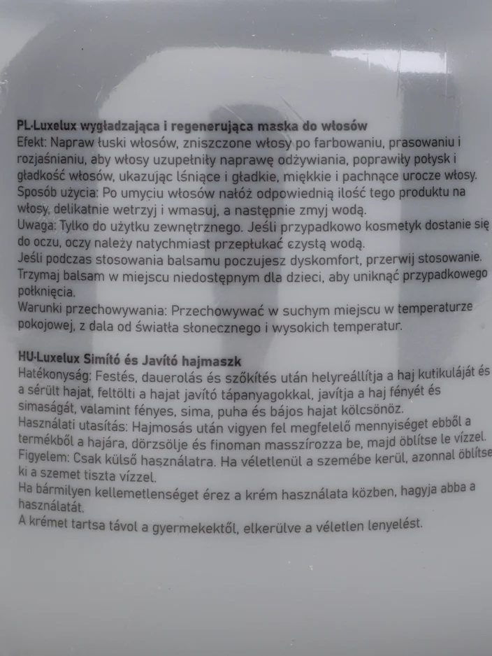 Лукселаурус Маска за коса за счупване 800 мл