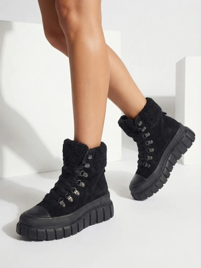 Дамски боти Diana Черни кожени удобни за зимата