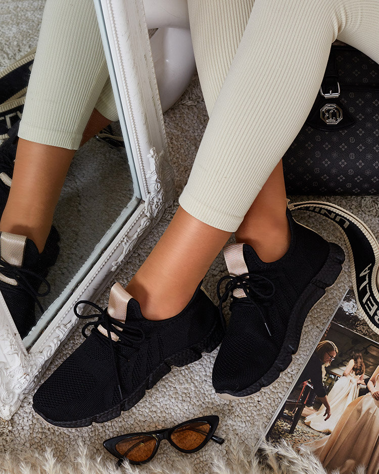 Czarno- beżowe sportowe buty damskie Bommgi - Obuwie